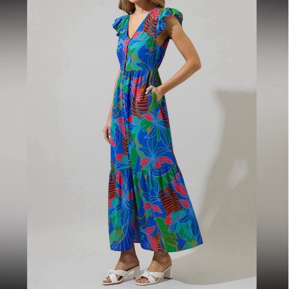 Sugarlips Malton tropical evianna dress size M - Picture 9 of 10